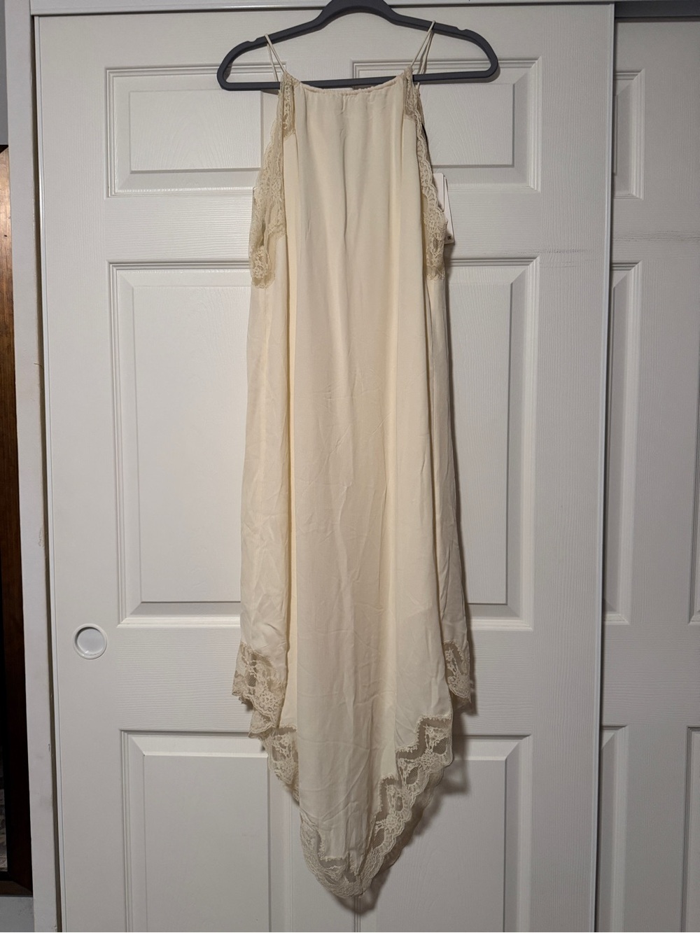 Zara ZW Collection Lace Trim Ecru Combination Runway Dress Coquette Ethereal